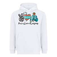 White peace love nursing Heavyweight Hoodie - CowhideDigitalArt