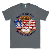Charcoal Heather land of the free usa because of the brave billie w Classic Tee - texasbilliewilder