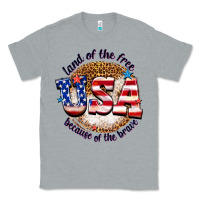 Heather Grey land of the free usa because of the brave billie w Classic Tee - texasbilliewilder