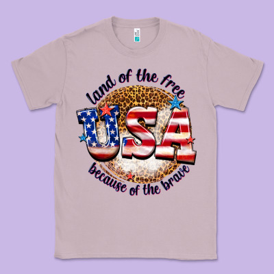 Classic Tee land of the free usa because of the brave billie w