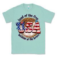 Seafoam land of the free usa because of the brave billie w Classic Tee - texasbilliewilder