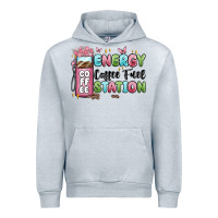 Heather Grey energy coffee fuel station Urban Hoodie - MaliasSmallBusiness