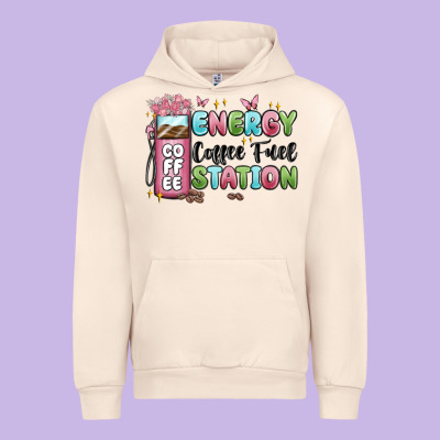 Energy Coffee Fuel Station Urban Hoodie Designed By Maliassmallbusiness