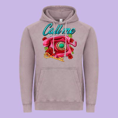 Call Me Roses And Pink Telephone Vintage Hoodie Designed By Adodesignshop