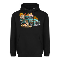 Western Farm Truck Coop Animals Farm Animals Heavyweight Hoodie | Teevron