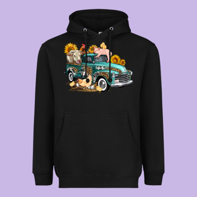 Western Farm Truck Coop Animals Farm Animals Heavyweight Hoodie Designed By Fadigitalartstudio