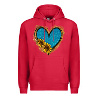 Cardinal Gold Glitter Sunflower Blue Heart Premium Hoodie - Jasminsmagicworld