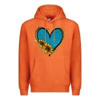 Carrot Gold Glitter Sunflower Blue Heart Premium Hoodie - Jasminsmagicworld