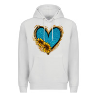 Dove Grey Gold Glitter Sunflower Blue Heart Premium Hoodie - Jasminsmagicworld