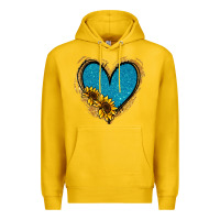 Lemon Gold Glitter Sunflower Blue Heart Premium Hoodie - Jasminsmagicworld