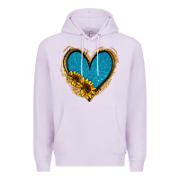 Lilac Gold Glitter Sunflower Blue Heart Premium Hoodie - Jasminsmagicworld