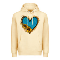 Pina Colada Gold Glitter Sunflower Blue Heart Premium Hoodie - Jasminsmagicworld