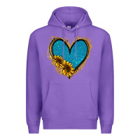 Purple Gold Glitter Sunflower Blue Heart Premium Hoodie - Jasminsmagicworld