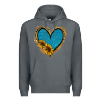 Rock Gold Glitter Sunflower Blue Heart Premium Hoodie - Jasminsmagicworld