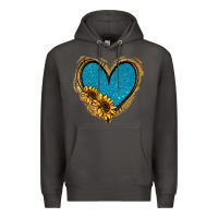 Smoke Gold Glitter Sunflower Blue Heart Premium Hoodie - Jasminsmagicworld