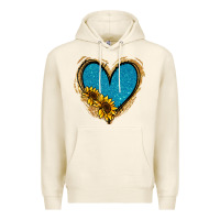 Tofu Gold Glitter Sunflower Blue Heart Premium Hoodie - Jasminsmagicworld