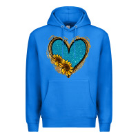 True Royal Gold Glitter Sunflower Blue Heart Premium Hoodie - Jasminsmagicworld