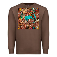Chestnut football cactus sunflower seamless pattern Premium Sweatshirt - JahusDesignShop