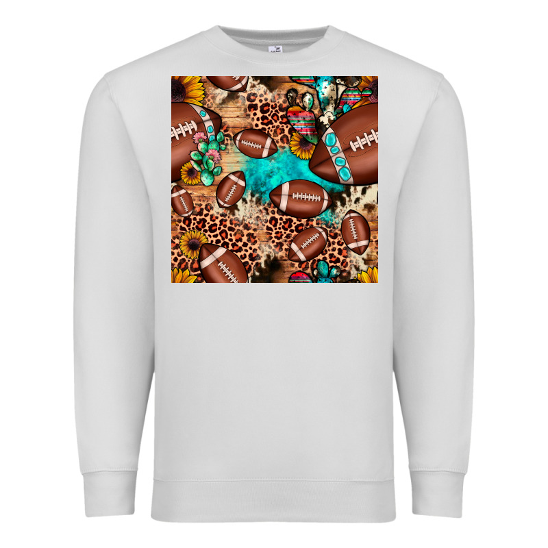 Football Cactus Sunflower Seamless Pattern Premium Sweatshirt by JahusDesignShop | Teevron