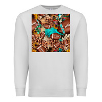 Dove Grey football cactus sunflower seamless pattern Premium Sweatshirt - JahusDesignShop