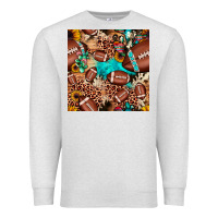 Oatmeal Heather football cactus sunflower seamless pattern Premium Sweatshirt - JahusDesignShop