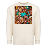 Sandshell football cactus sunflower seamless pattern Premium Sweatshirt - JahusDesignShop