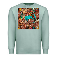 Seafoam football cactus sunflower seamless pattern Premium Sweatshirt - JahusDesignShop