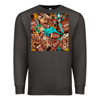 Smoke football cactus sunflower seamless pattern Premium Sweatshirt - JahusDesignShop