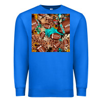 True Royal football cactus sunflower seamless pattern Premium Sweatshirt - JahusDesignShop