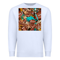 White football cactus sunflower seamless pattern Premium Sweatshirt - JahusDesignShop
