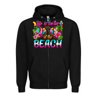 Black life is better at the beach Zipper Hoodie - texasbilliewilder