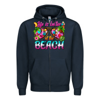 Navy life is better at the beach Zipper Hoodie - texasbilliewilder