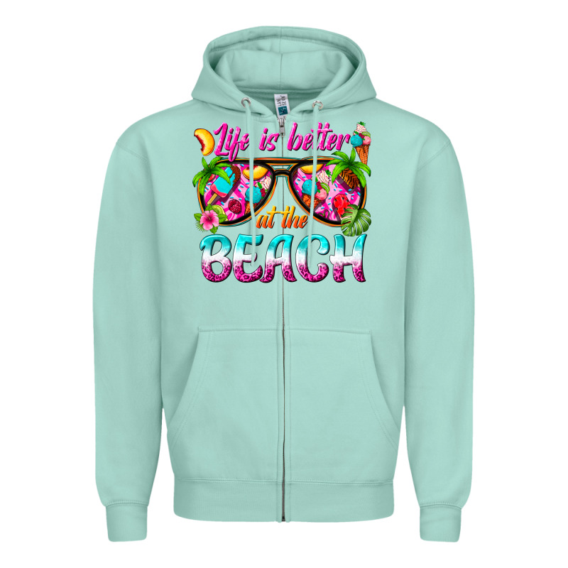 Life Is Better At The Beach Zipper Hoodie by texasbilliewilder | Teevron