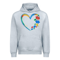 Heather Grey autism heart Urban Hoodie - MaliasSmallBusiness