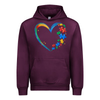 Mauve Wine autism heart Urban Hoodie - MaliasSmallBusiness