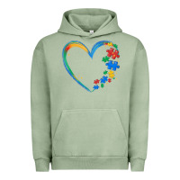 Pigment Oil Green autism heart Urban Hoodie - MaliasSmallBusiness