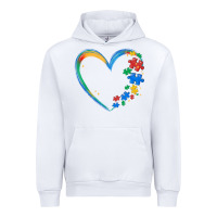 White autism heart Urban Hoodie - MaliasSmallBusiness