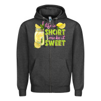 Charcoal Heather life is  make it sweet Zipper Hoodie - texasbilliewilder