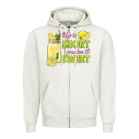 Oatmeal Heather life is  make it sweet Zipper Hoodie - texasbilliewilder