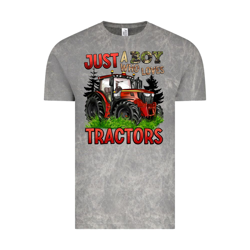 Just A Boy Who Loves Tractors Red Tractor Vintage Tee by BarkalooDesign | Teevron