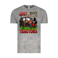 Cloud Rock just a boy who loves tractors red tractor Vintage Tee - BarkalooDesign