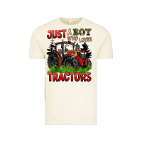 Vintage Arctic just a boy who loves tractors red tractor Vintage Tee - BarkalooDesign