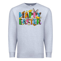 Heather Grey happy easter Premium Sweatshirt - AdoDesignShop
