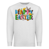 Oatmeal Heather happy easter Premium Sweatshirt - AdoDesignShop