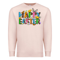 Pale Pink happy easter Premium Sweatshirt - AdoDesignShop