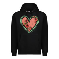 Black Pink Glitter Floral Heart Premium Hoodie - Jasminsmagicworld
