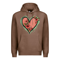 Chestnut Pink Glitter Floral Heart Premium Hoodie - Jasminsmagicworld