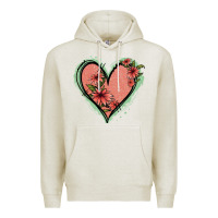 Pink Glitter Floral Heart Premium Hoodie | Teevron
