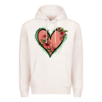 Pale Pink Pink Glitter Floral Heart Premium Hoodie - Jasminsmagicworld