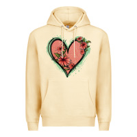 Pina Colada Pink Glitter Floral Heart Premium Hoodie - Jasminsmagicworld